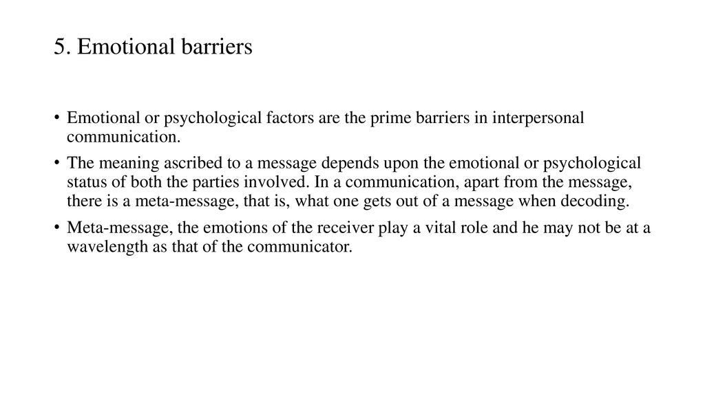 emotional barriers to communication