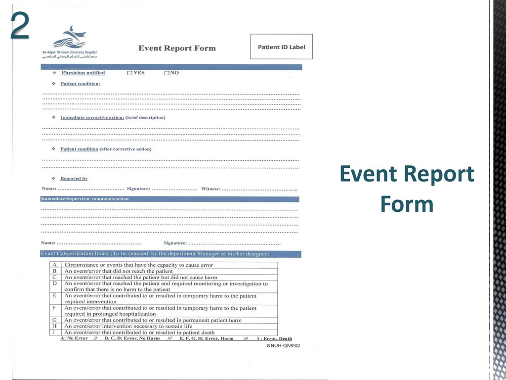2 Event Report Form