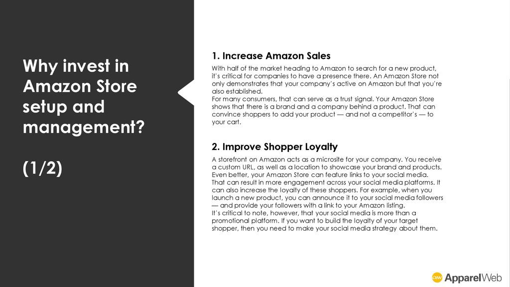 Why invest in Amazon Store setup and management (1/2)