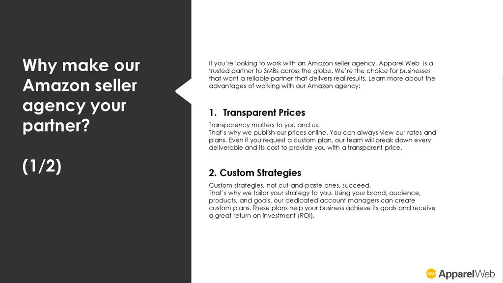 Why make our Amazon seller agency your partner (1/2)