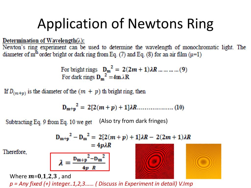 Newton's rings - online presentation
