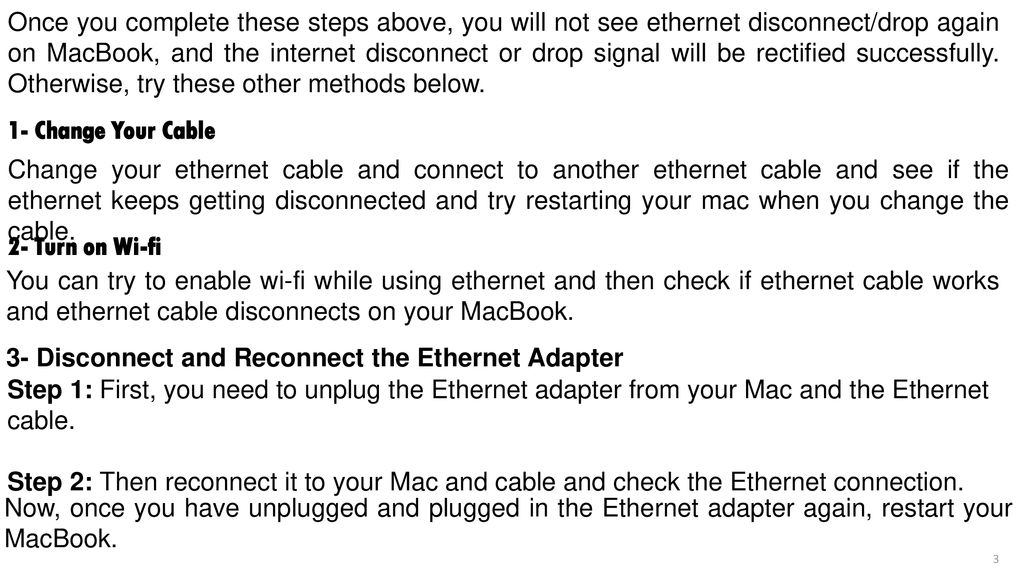 How to fix Ethernet Keeps Disconnecting or Dropping on MacBook - ppt  download