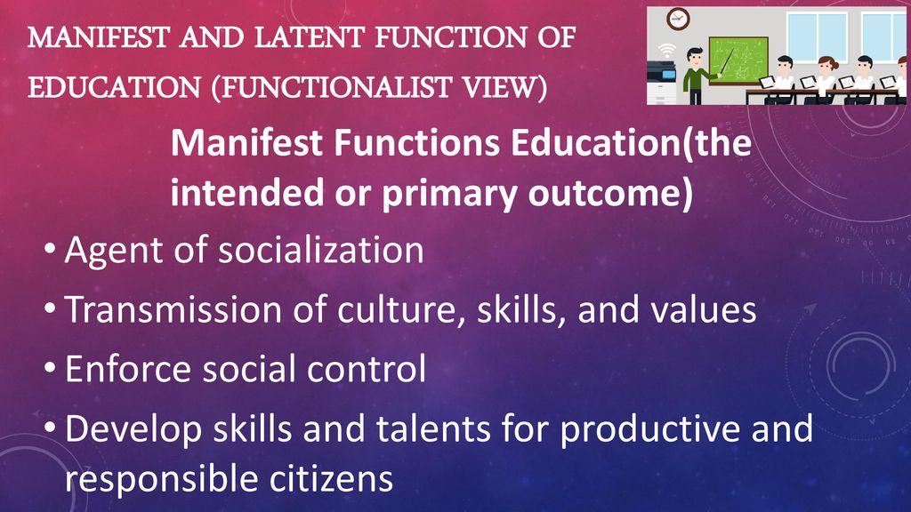 functions of education manifest and latent