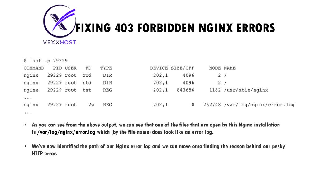 Fixing 403 forbidden nginx errors ppt download