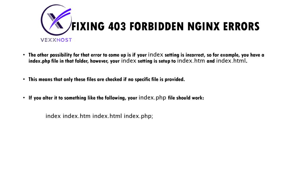 Fixing 403 forbidden nginx errors ppt download