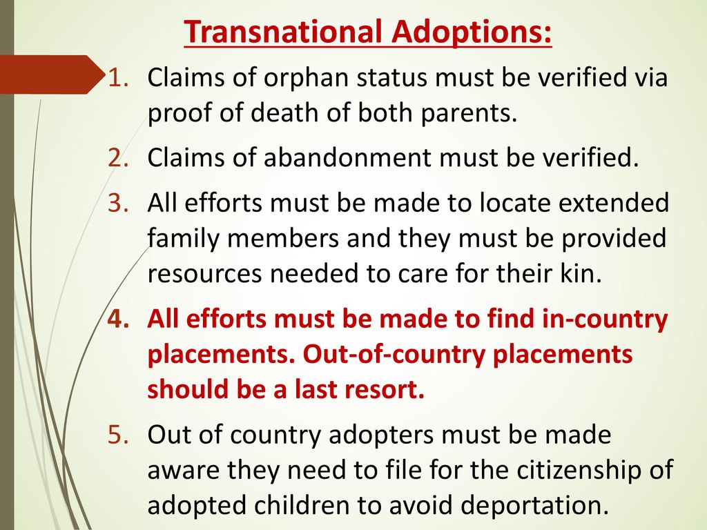 Transnational Adoptions:
