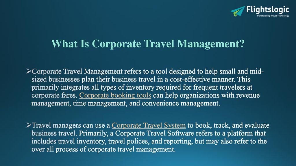 what is corporate travel management essay