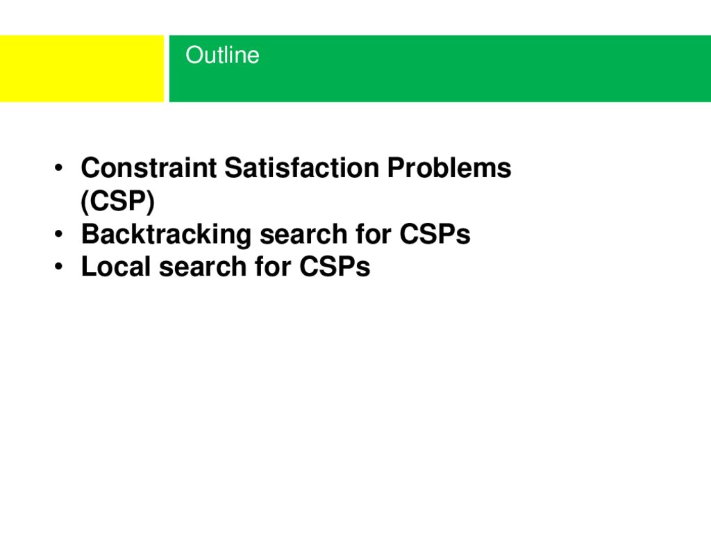 Constraint satisfaction problems ppt download