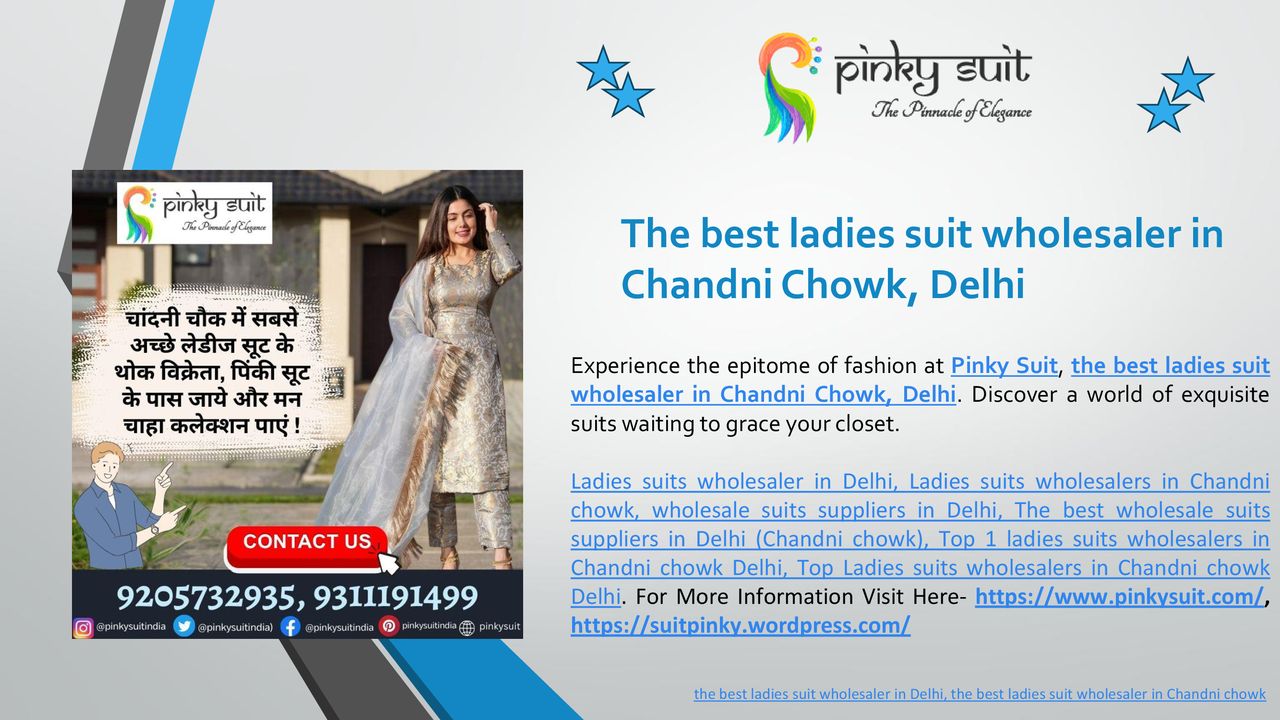 A Comprehensive Guide on Starting a Wholesale Business for Ladies Suits  with Pinky Suit. 1. Understanding the Market: Ladies Suits Wholesalers in  DelhiLadies. - ppt download