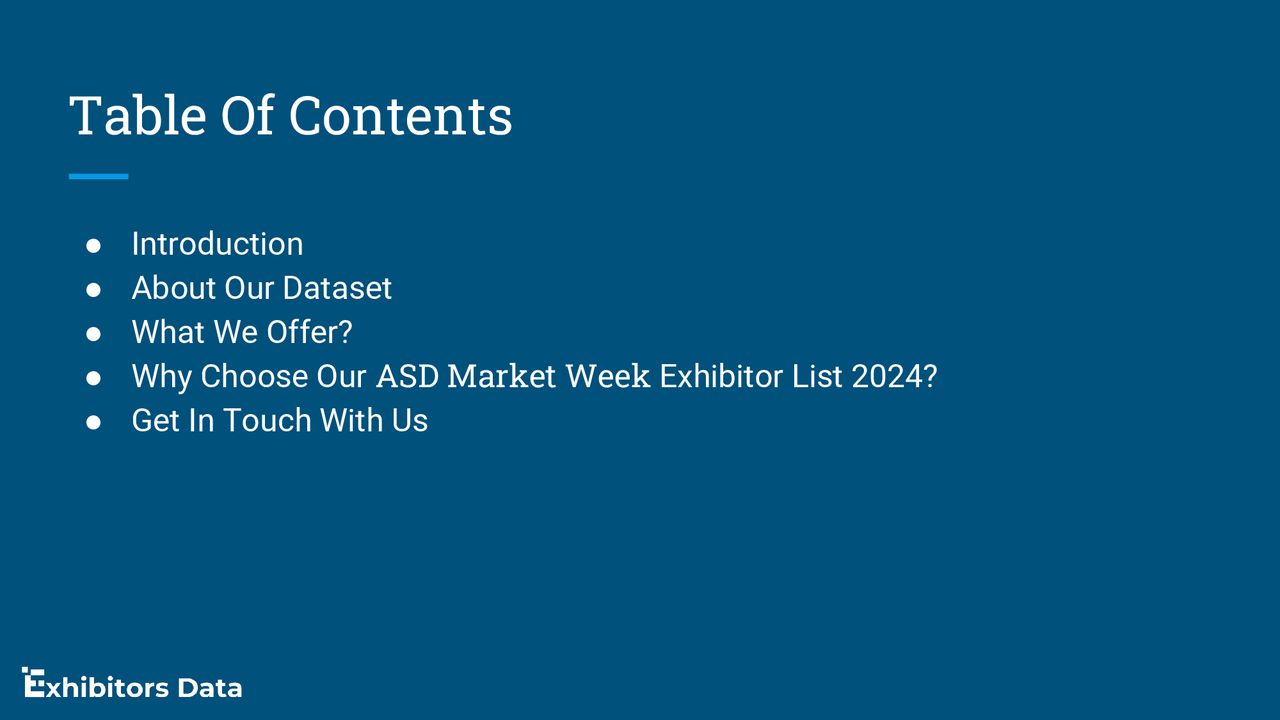 ASD Market Week Exhibitor List ppt download