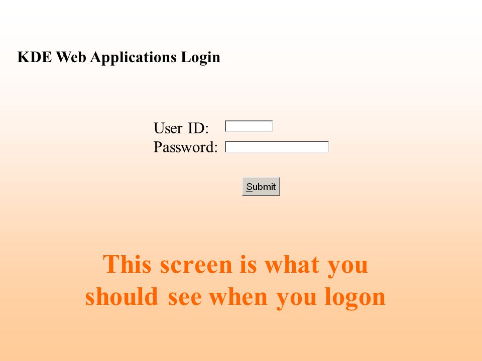 This screen is what you should see when you logon