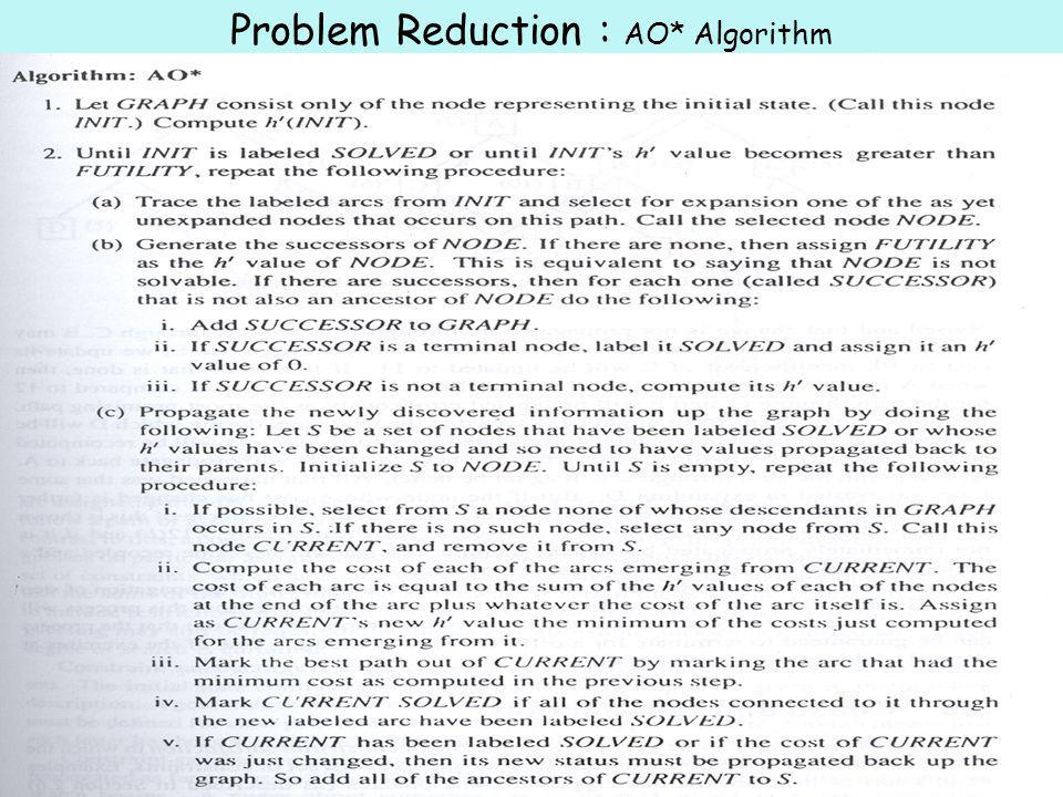 Problem Reduction : AO* Algorithm