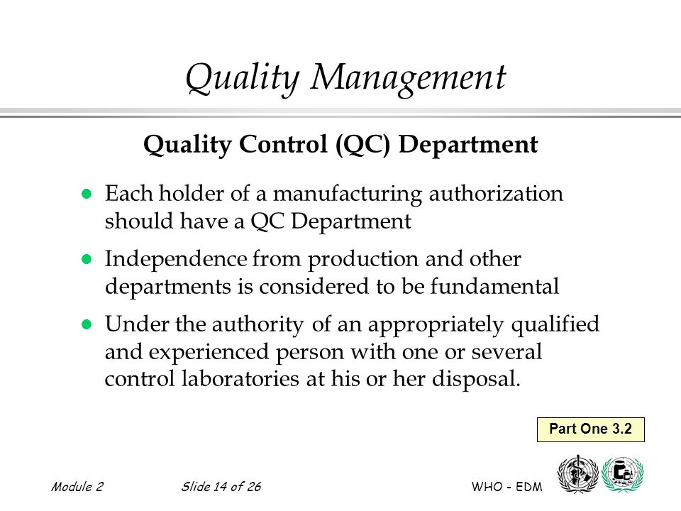 Quality Control (QC) Department
