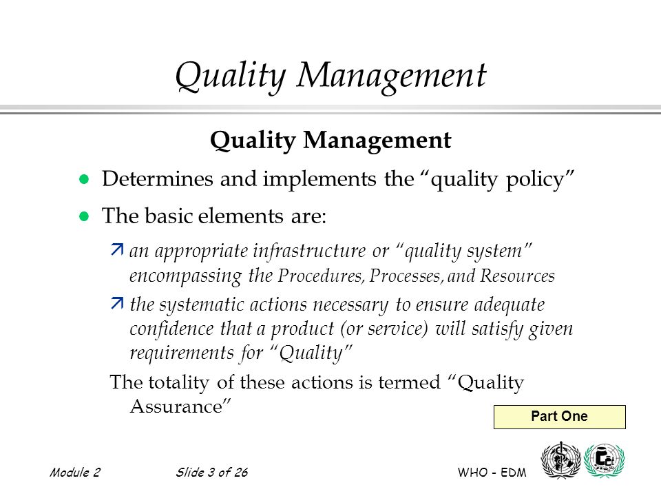 Quality Management Quality Management
