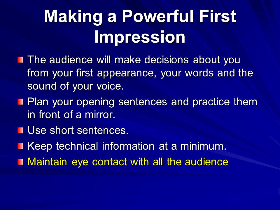 Making a Powerful First Impression