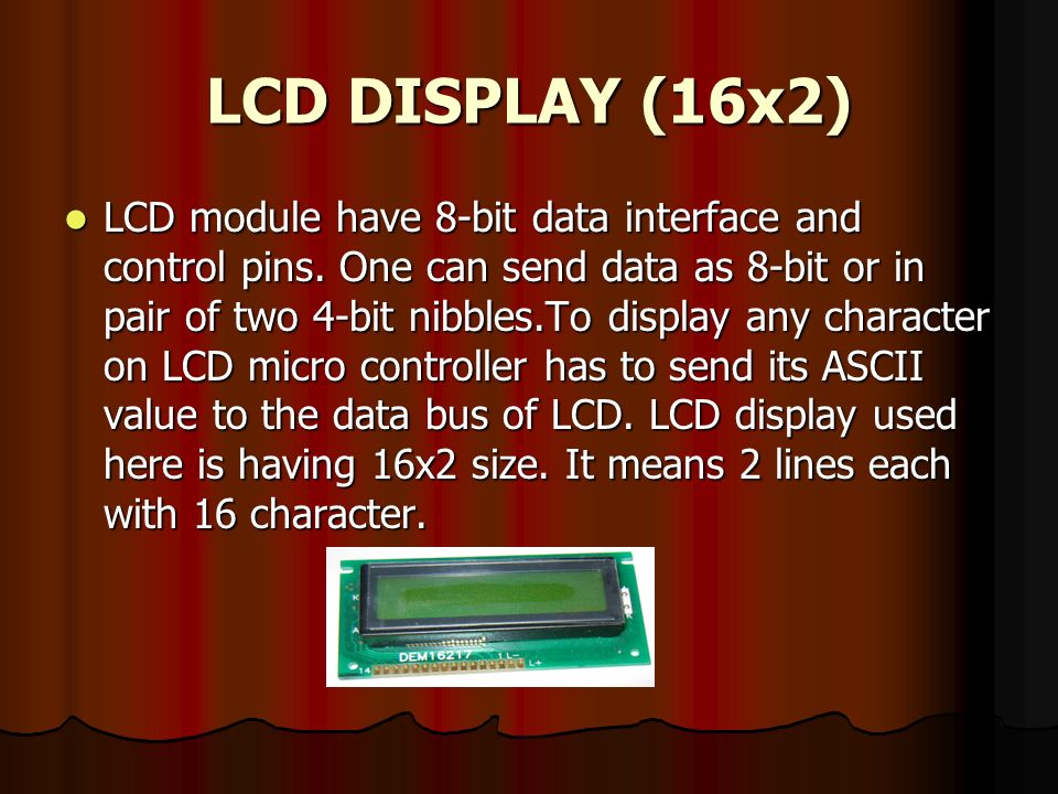 LCD DISPLAY (16x2)
