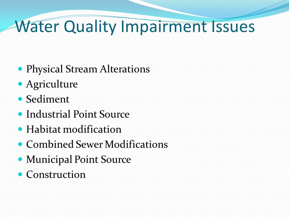Water Quality Impairment Issues