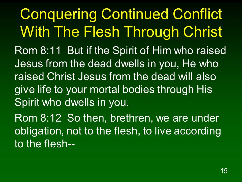 Conquering Continued Conflict With The Flesh Through Christ