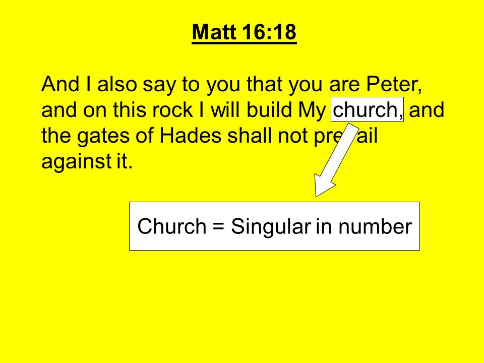 Church = Singular in number