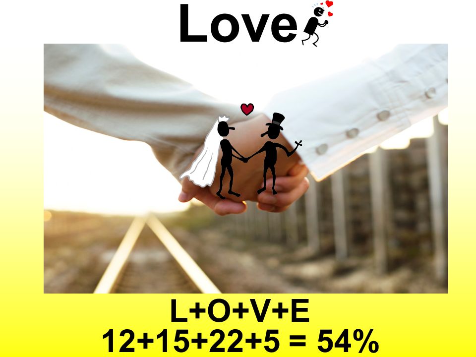 Love L+O+V+E = 54%