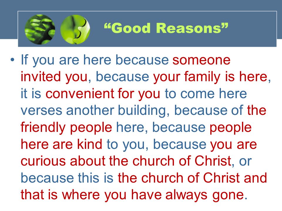 Good Reasons