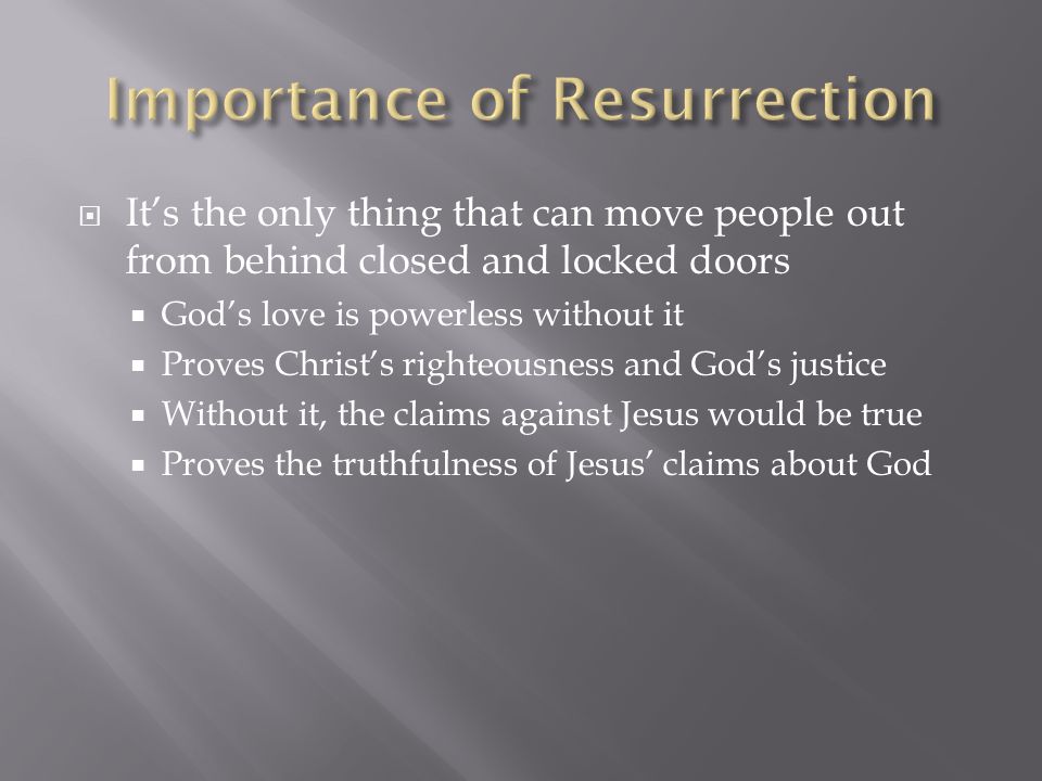 Importance of Resurrection