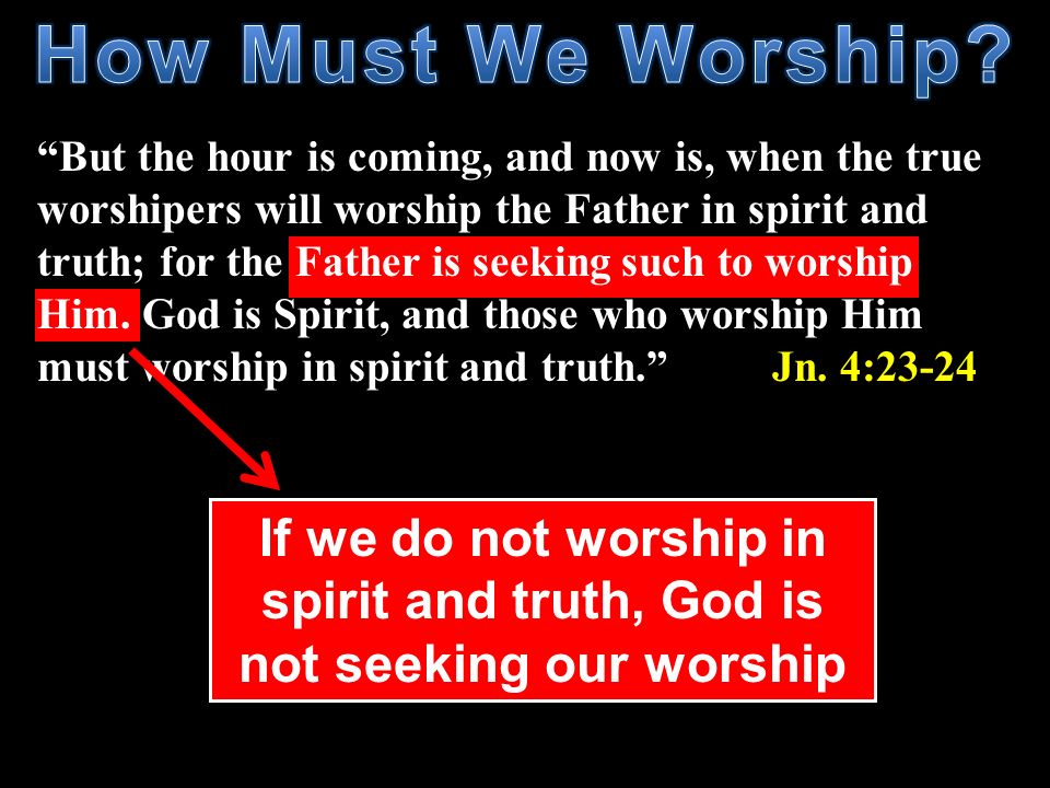 How Must We Worship