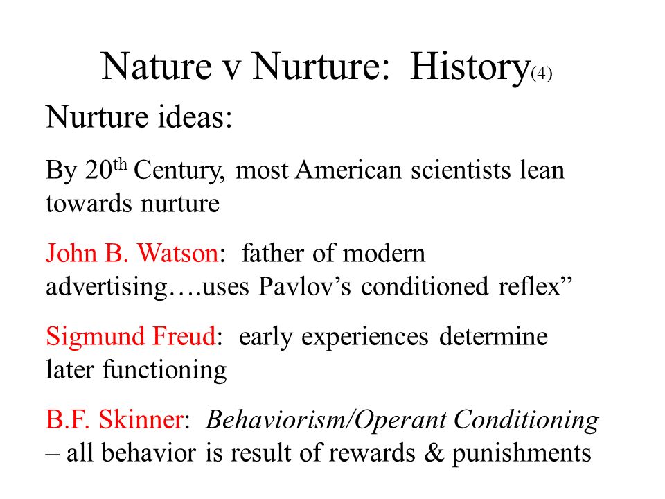 Nature v Nurture: History(4)