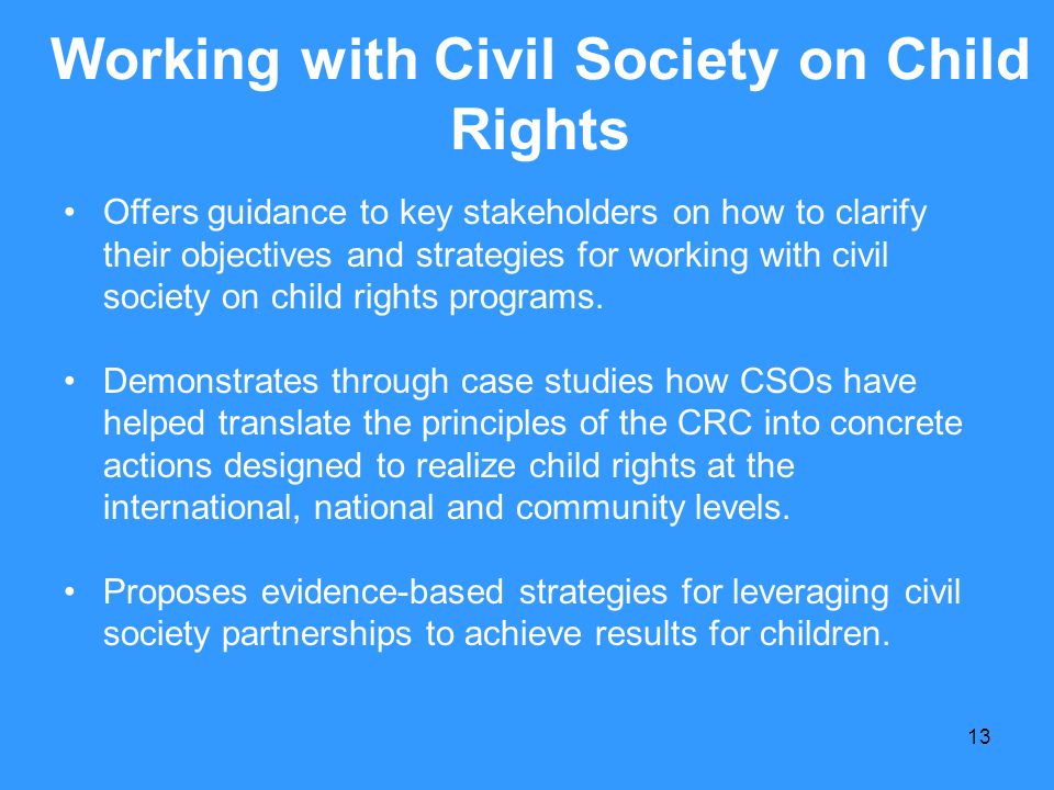Working with Civil Society on Child Rights