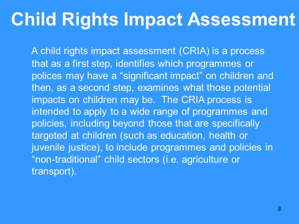 Child Rights Impact Assessment