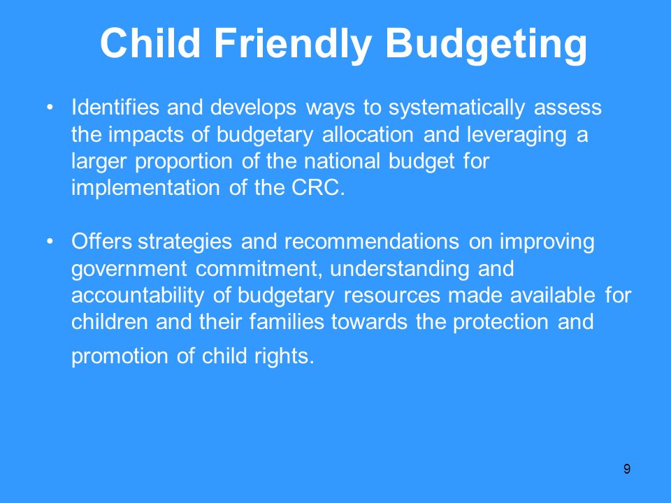 Child Friendly Budgeting