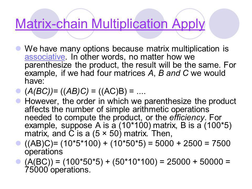 Matrix-chain Multiplication Apply