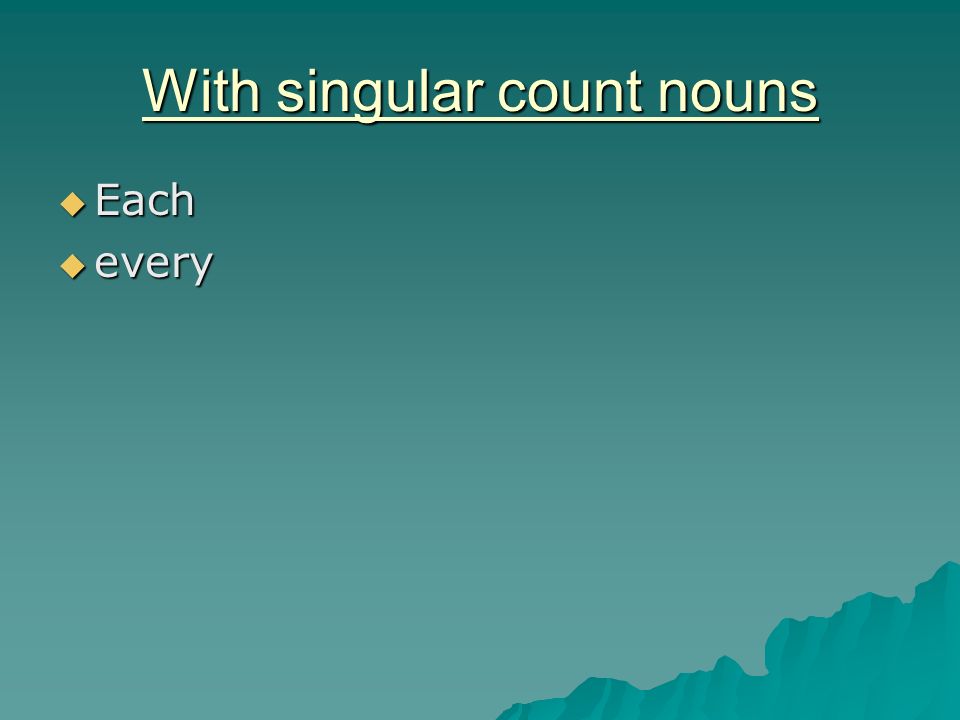 With singular count nouns
