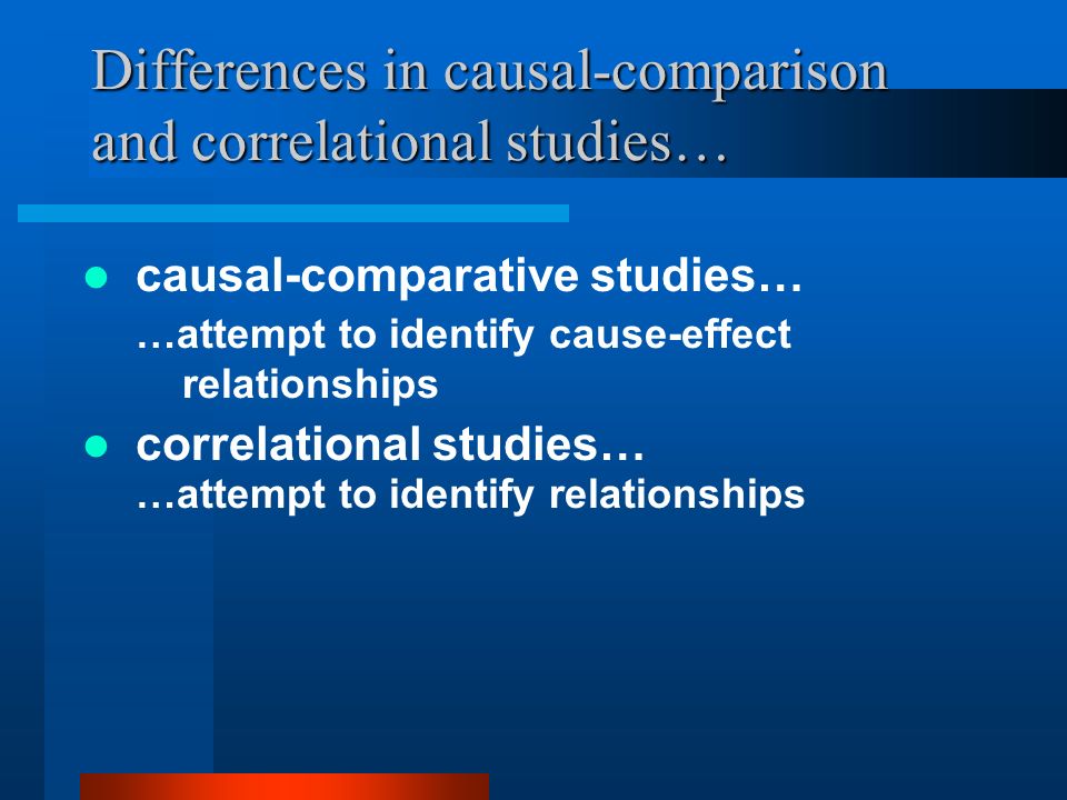 Differences in causal-comparison and correlational studies…
