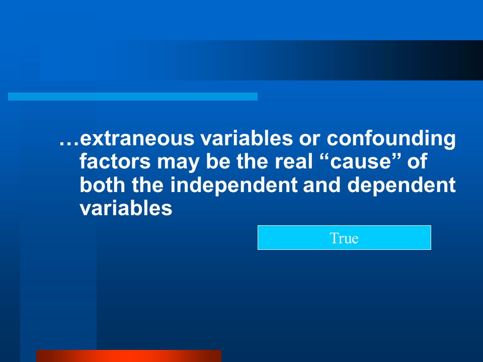…extraneous variables or confounding factors may be the real cause of both the independent and dependent variables