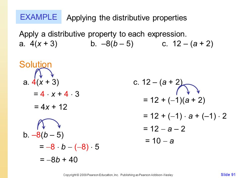 Solution EXAMPLE Applying the distributive properties