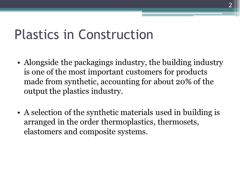 Plastics in Construction