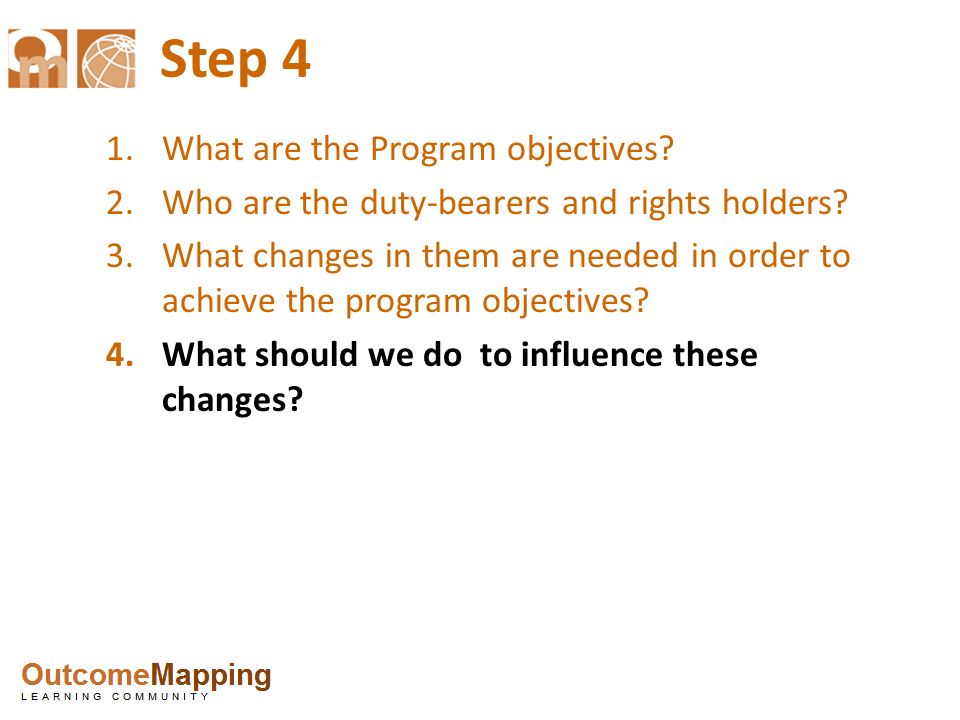 Step 4 What are the Program objectives