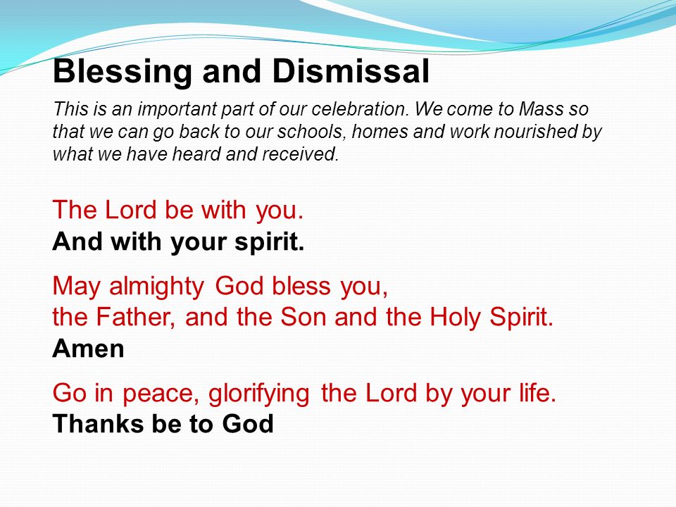 Blessing and Dismissal