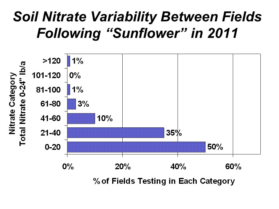 Soil Nitrate Variability Between Fields Following Sunflower in 2011