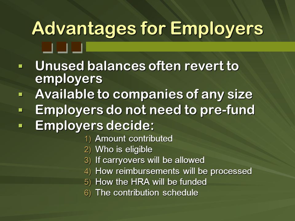 Advantages for Employers