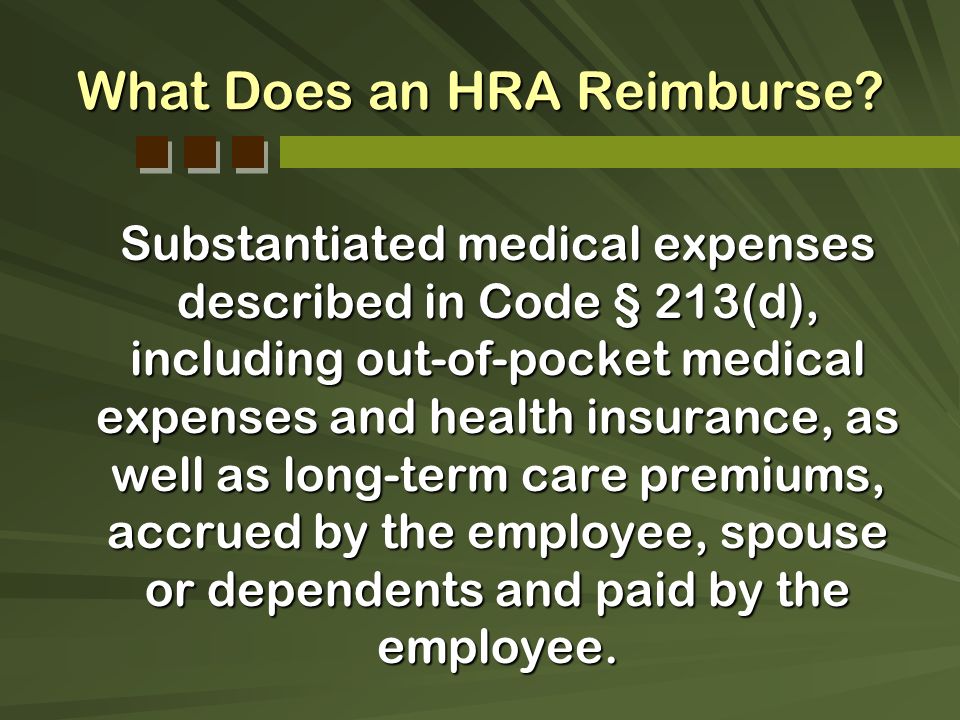 What Does an HRA Reimburse