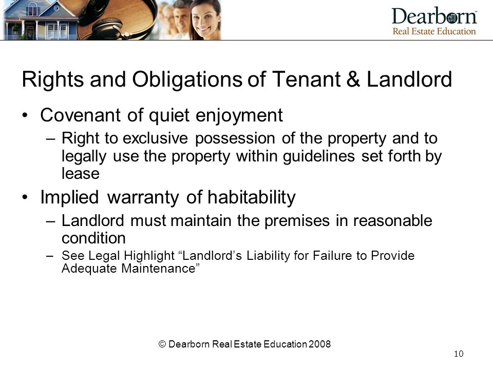 Rights and Obligations of Tenant & Landlord