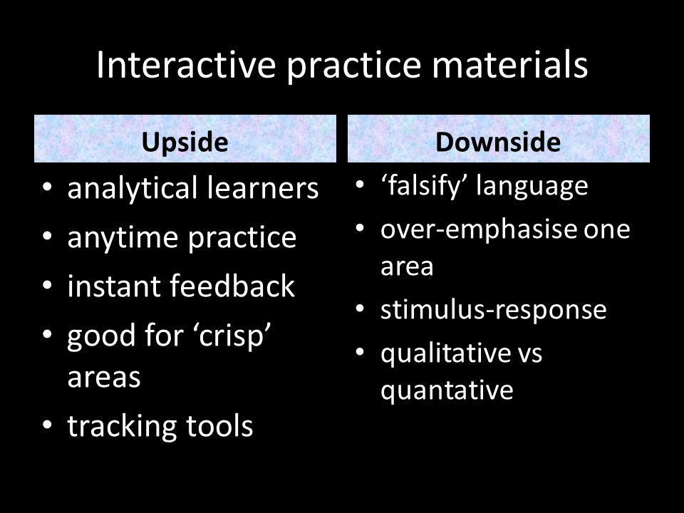 Interactive practice materials