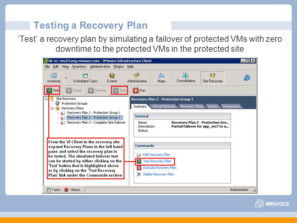 Рекавери план для сотрудника. VMWARE site Recovery Manager настройка. Системы для создания тестов. Возможность протестировать. D recover