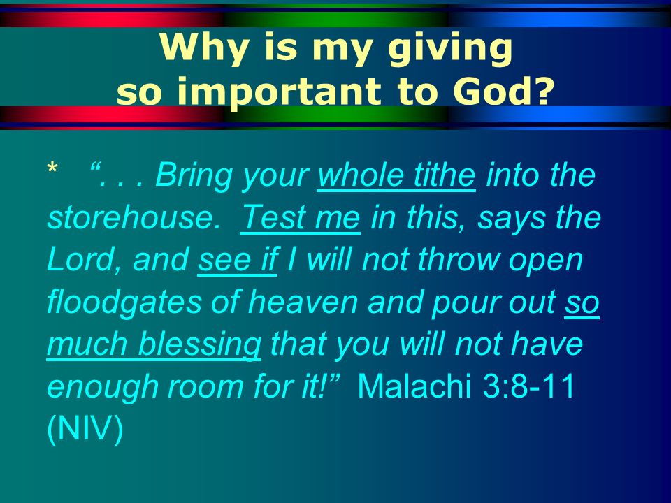 Why is my giving so important to God