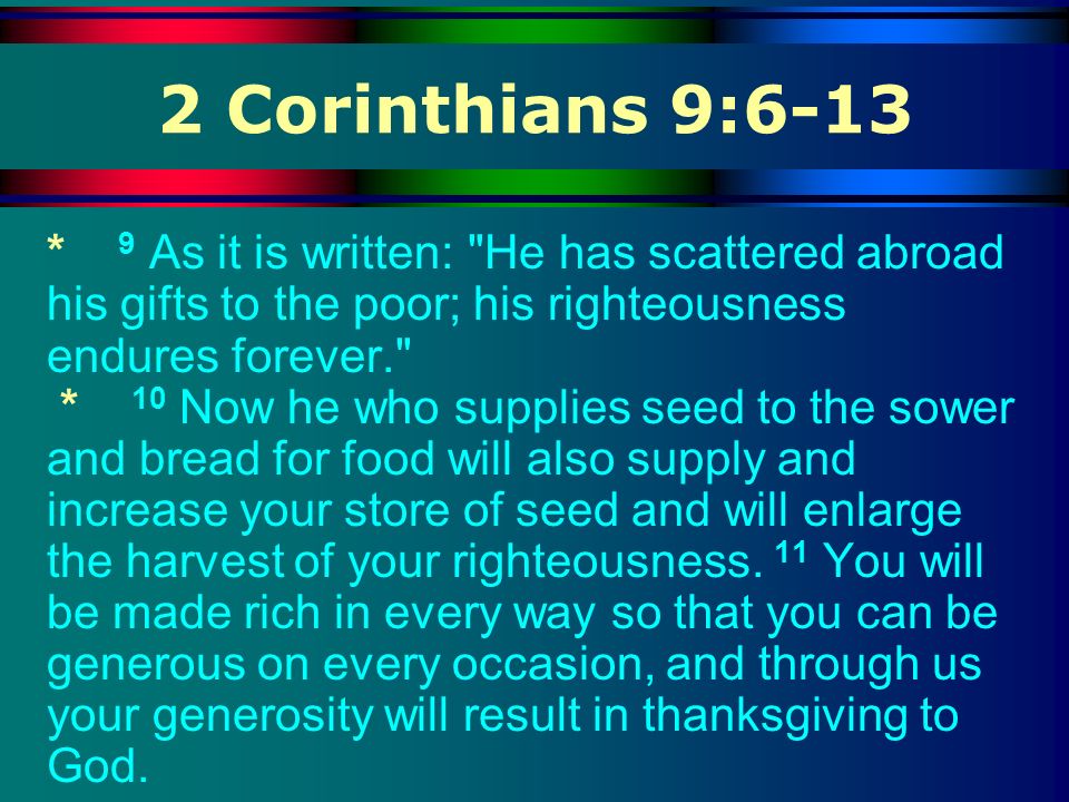 2 Corinthians 9:6-13