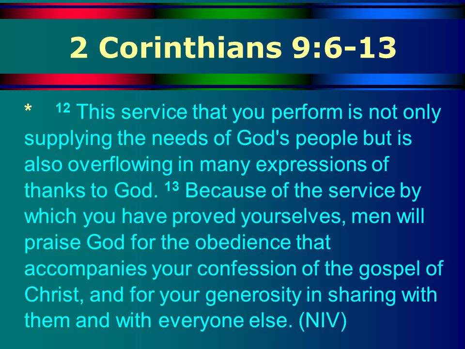 2 Corinthians 9:6-13