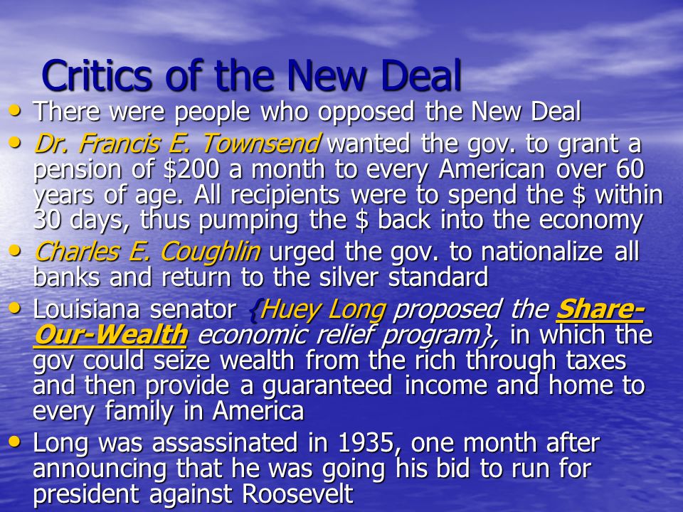 people who opposed the new deal