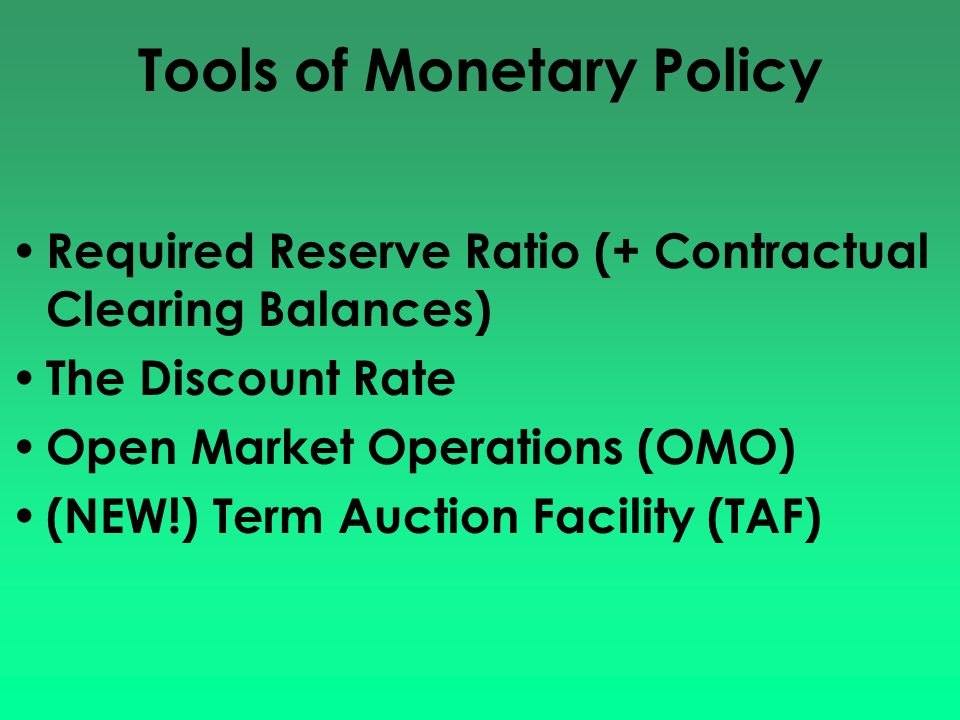 Monetary Policy Tools.